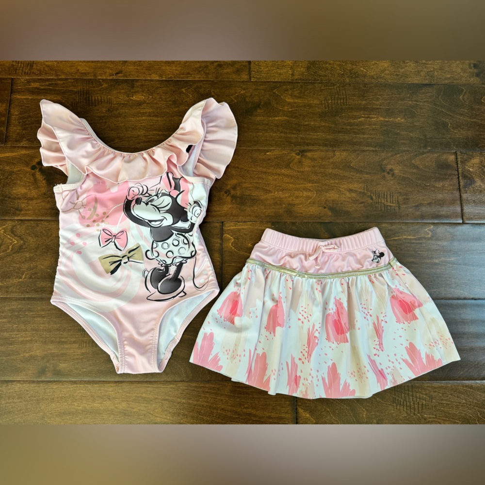 DISNEY Minnie Mouse Pink Swimsuit Set for Girls